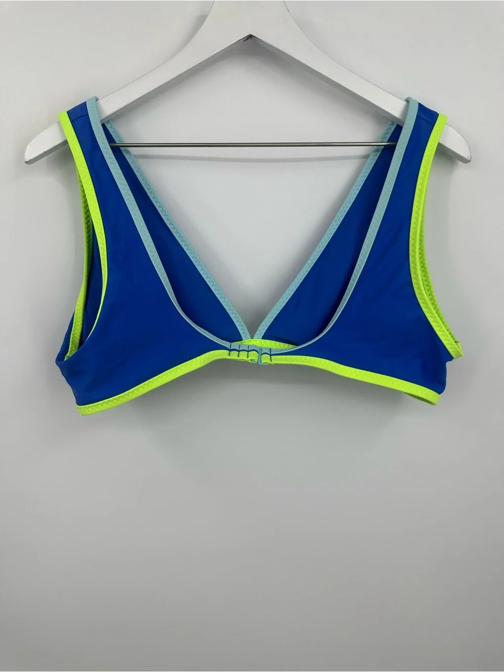 Aerie Blue And Green Scoop Bikini Top Size XL Swim Beach Boho